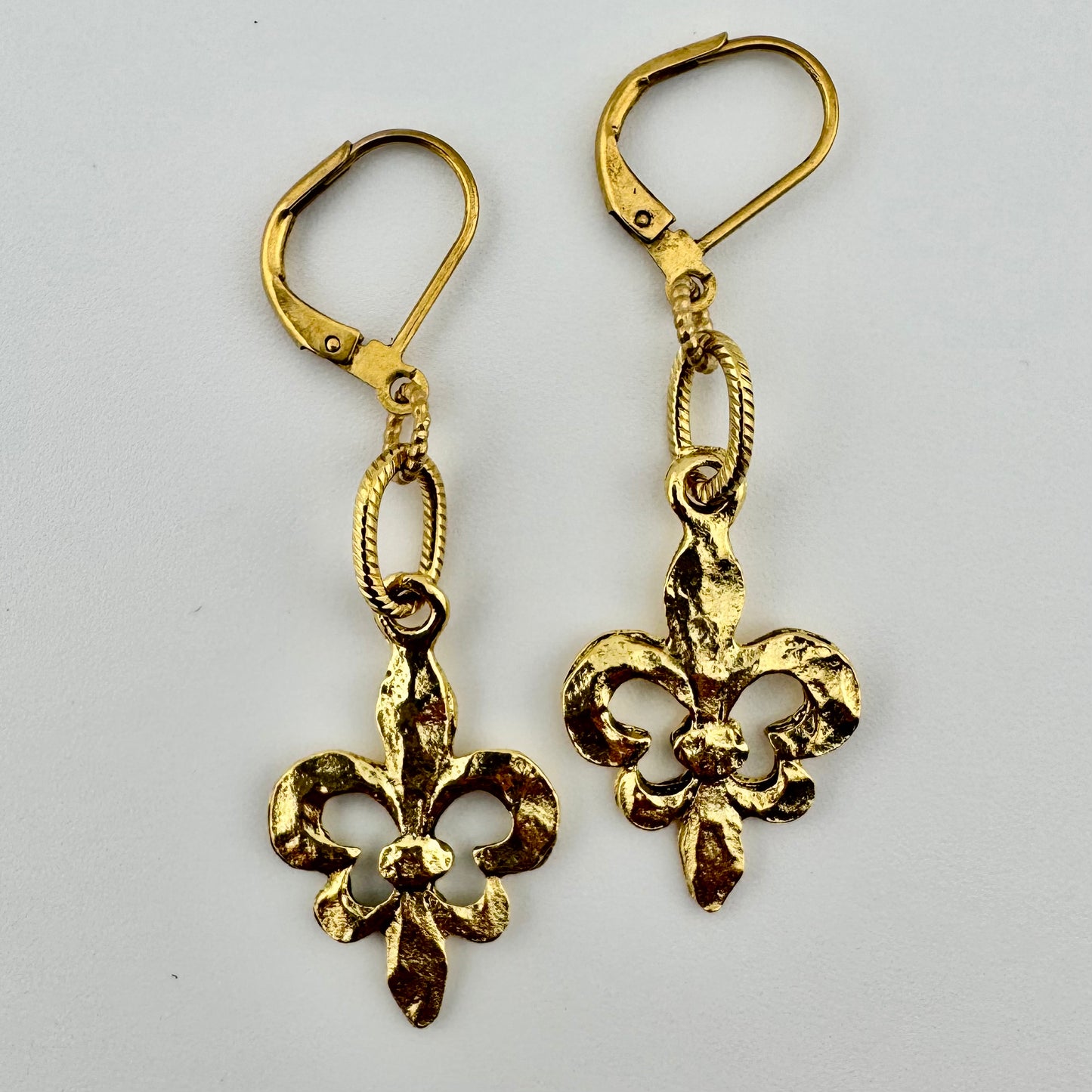 Gold Fleur de lis Earrings