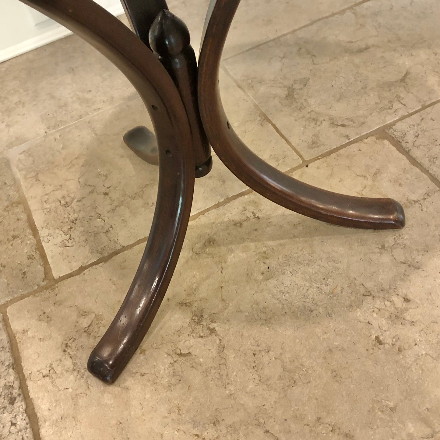 Bentwood Side Table With Cane Top