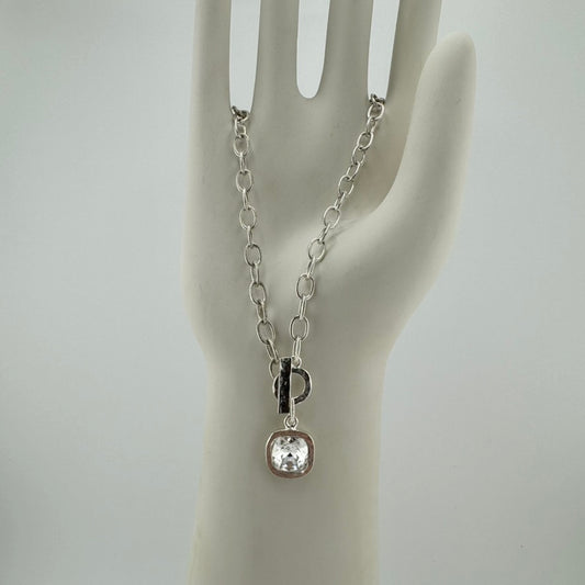 Crystal Necklace with Bulky Chain