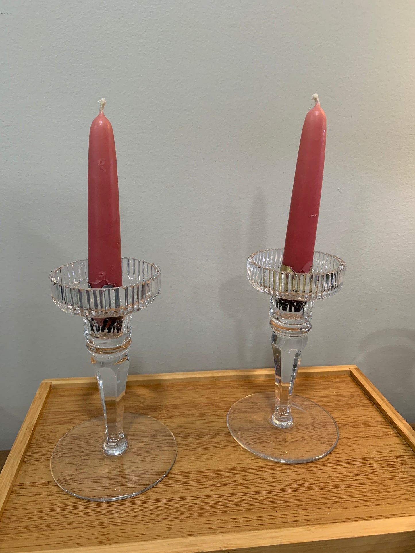 Crystal Hurricane Candle Holders