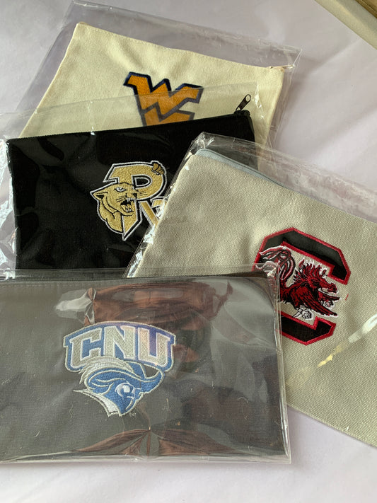 Embroidered College Zipper Bag