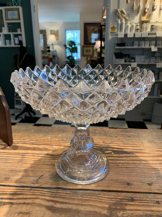 Cut Glass Pedestal Bowl