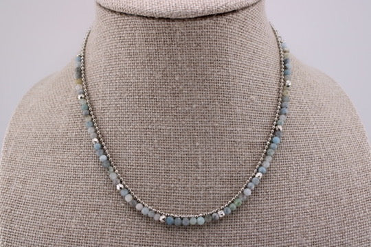 Silver Aquamarine Necklace