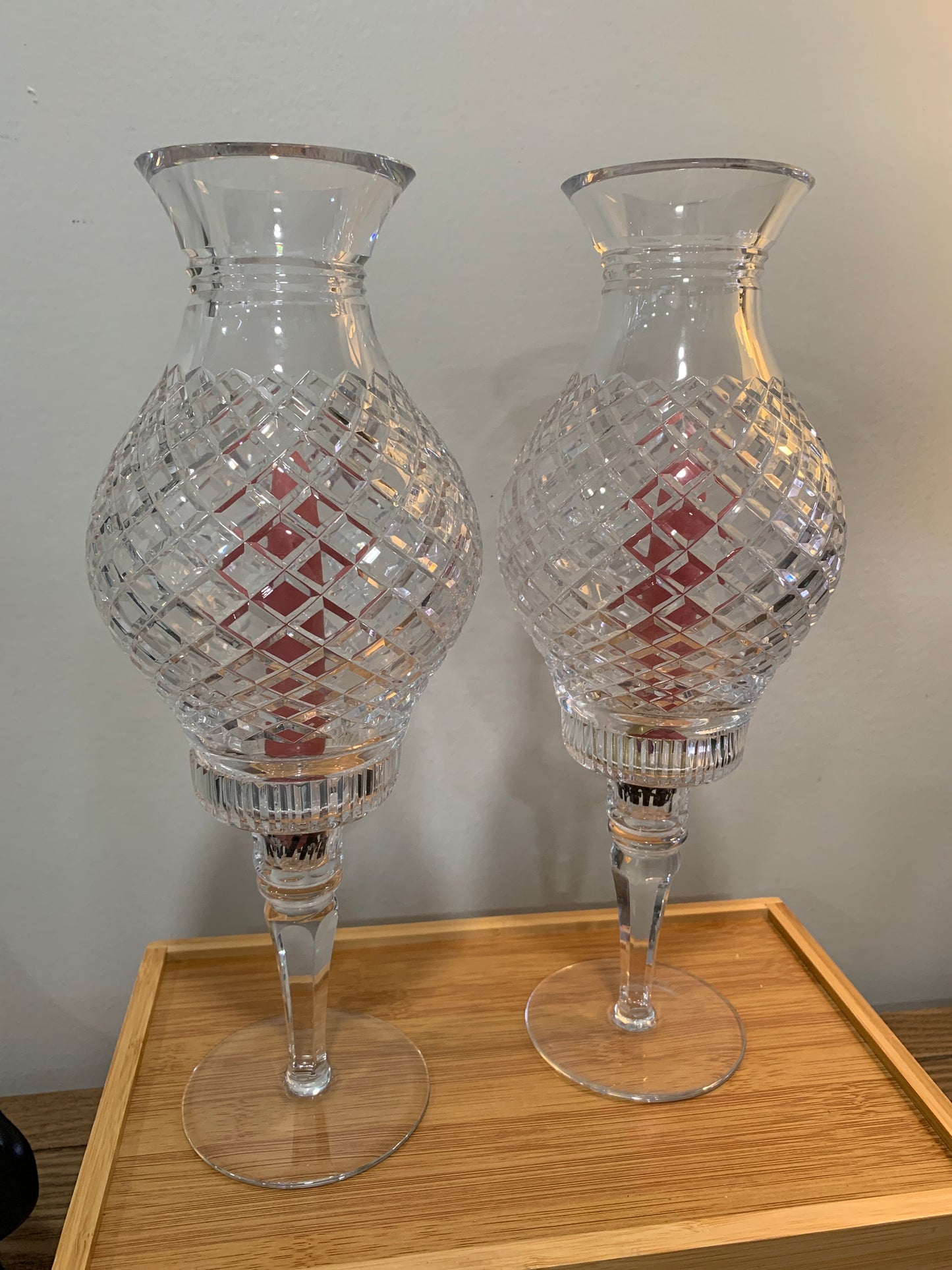 Crystal Hurricane Candle Holders