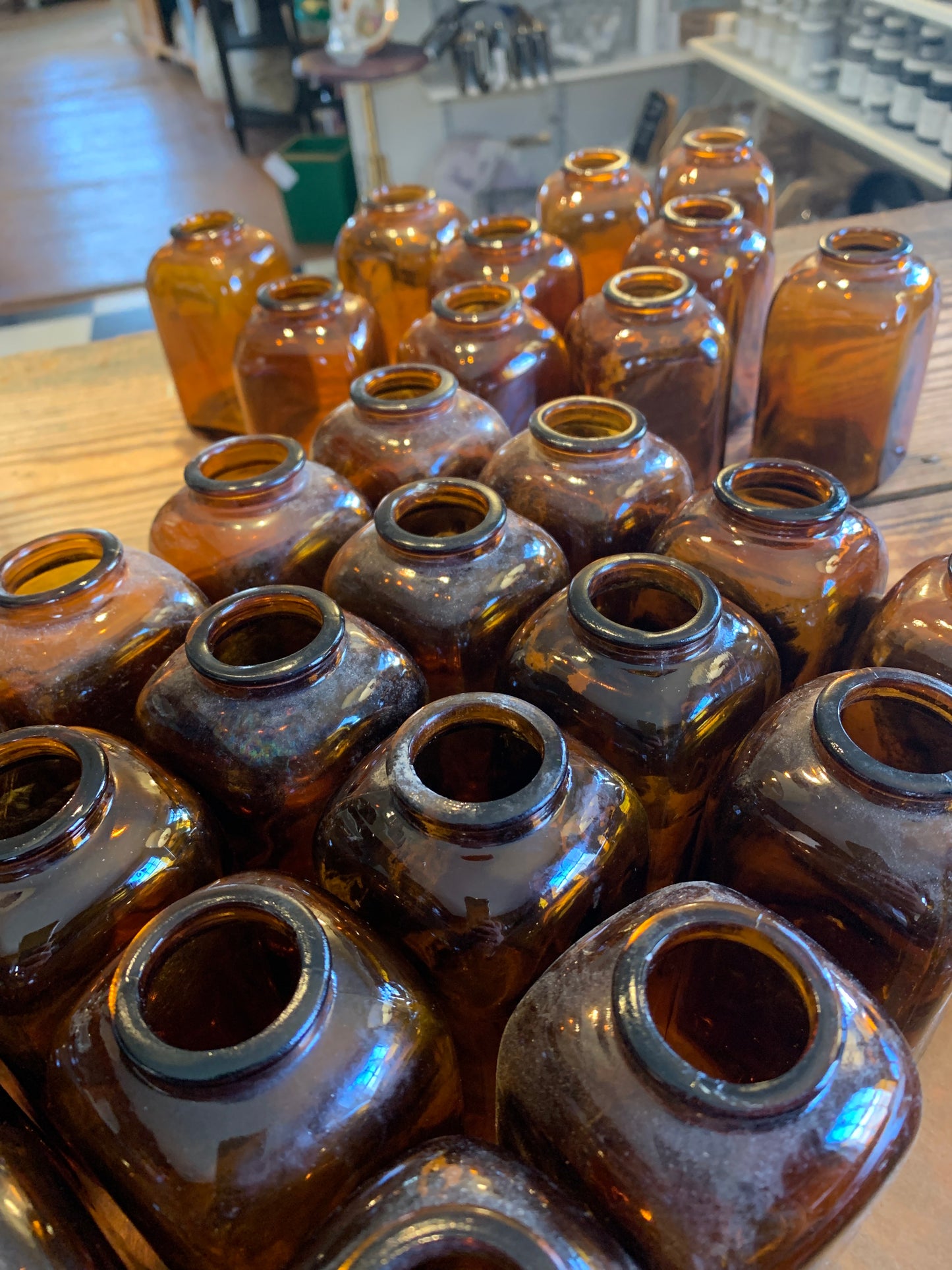 Antique Amber Glass Snuff Bottles