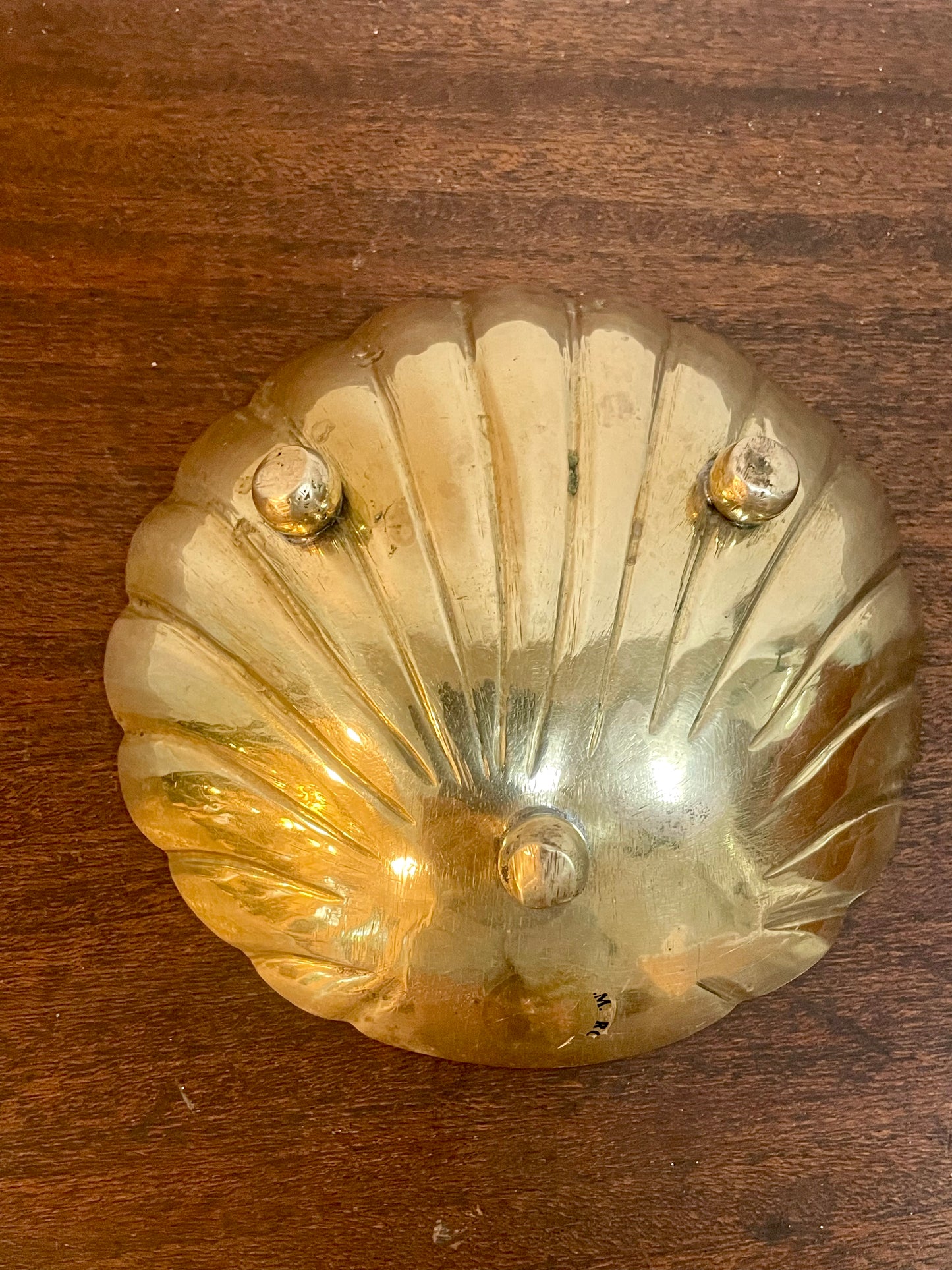 Brass Shell Footed Dish