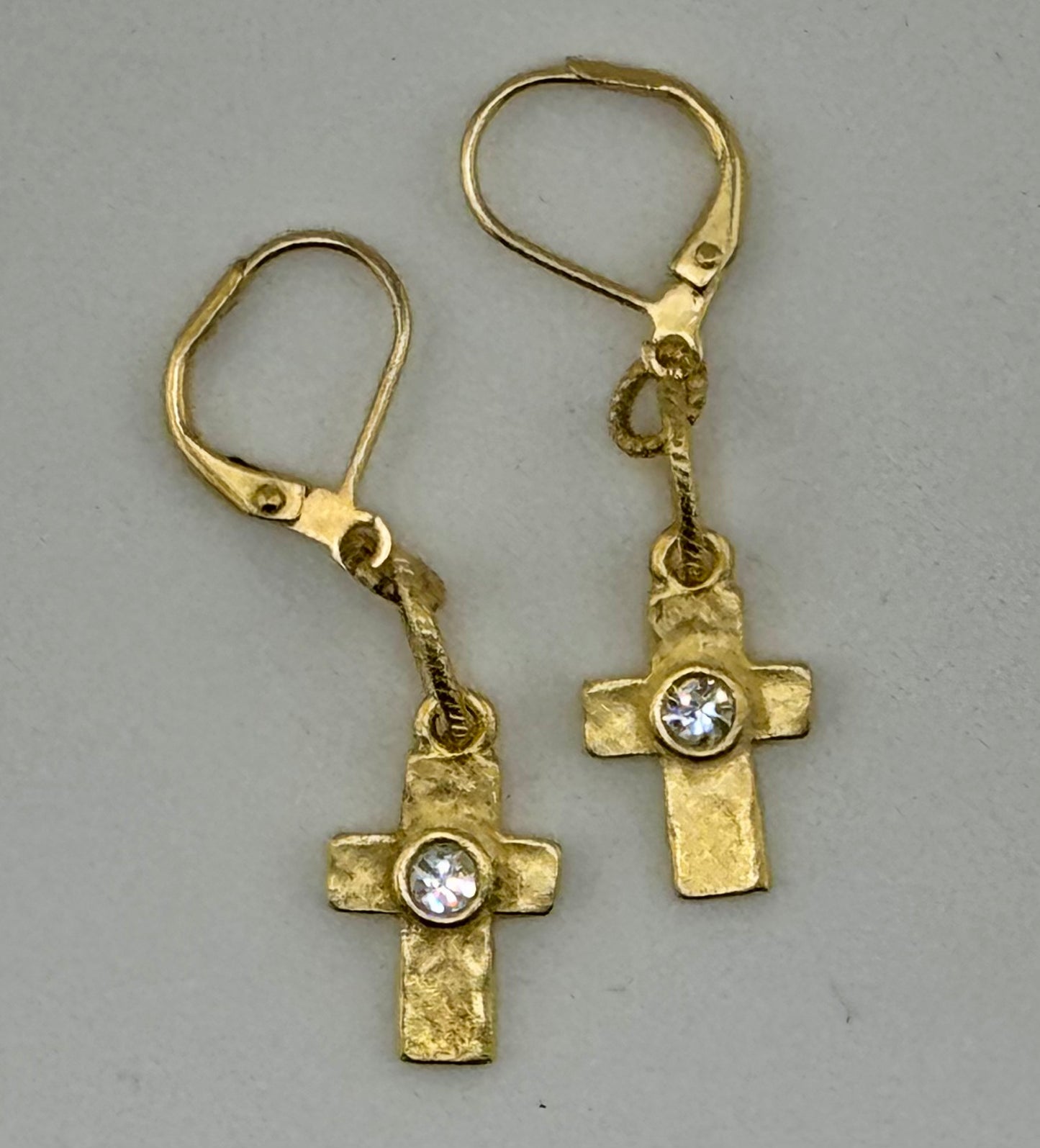 Cross Earrings in Silver or Gold