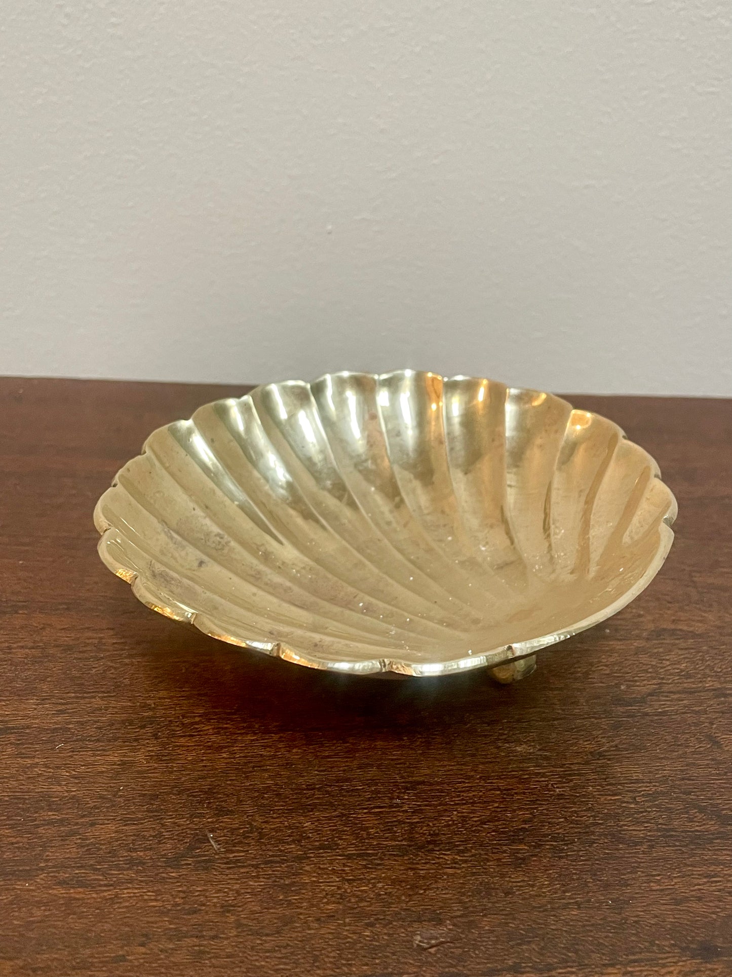 Brass Shell Footed Dish