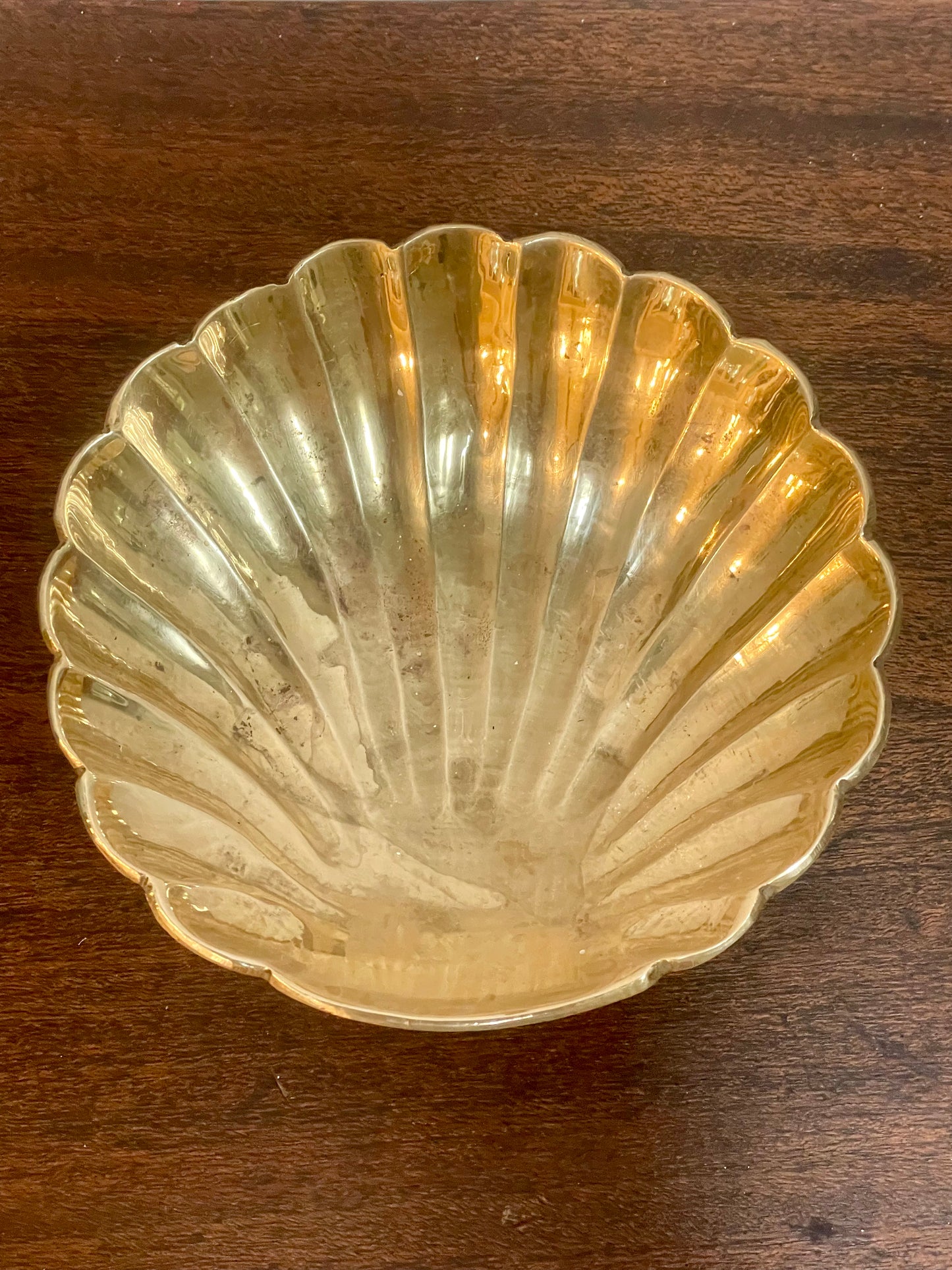 Brass Shell Footed Dish