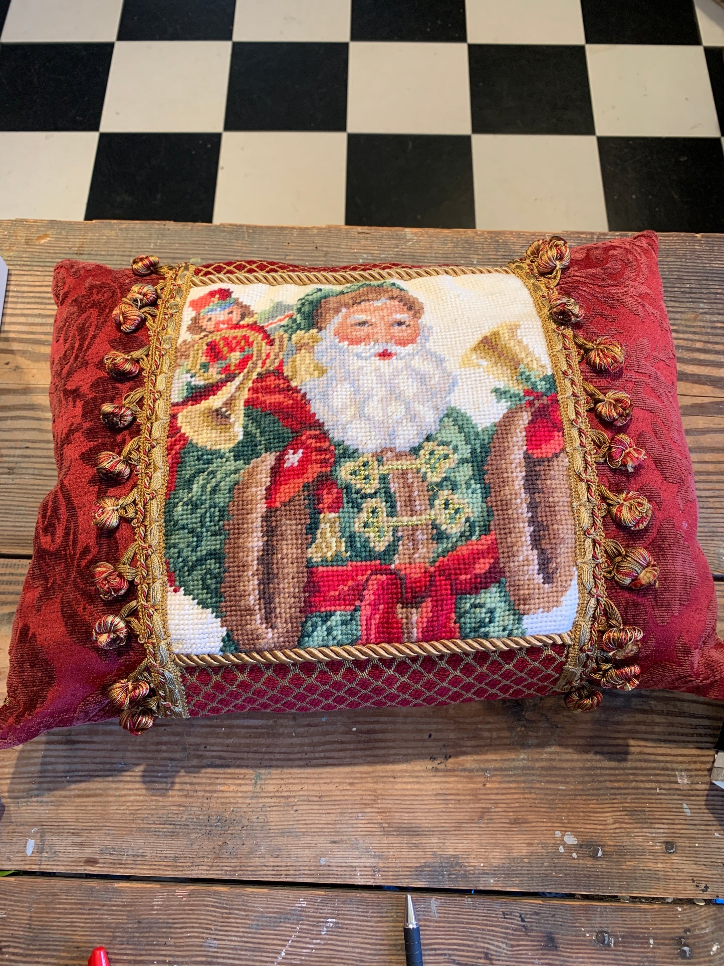 Christmas Needlepoint Pillow