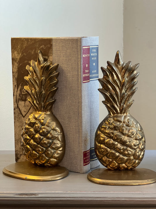 Brass Pineapple Bookends