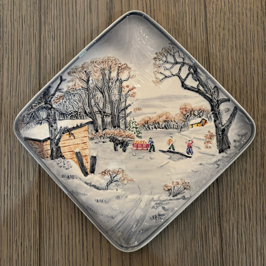 Ceramic Winter Scene Plate