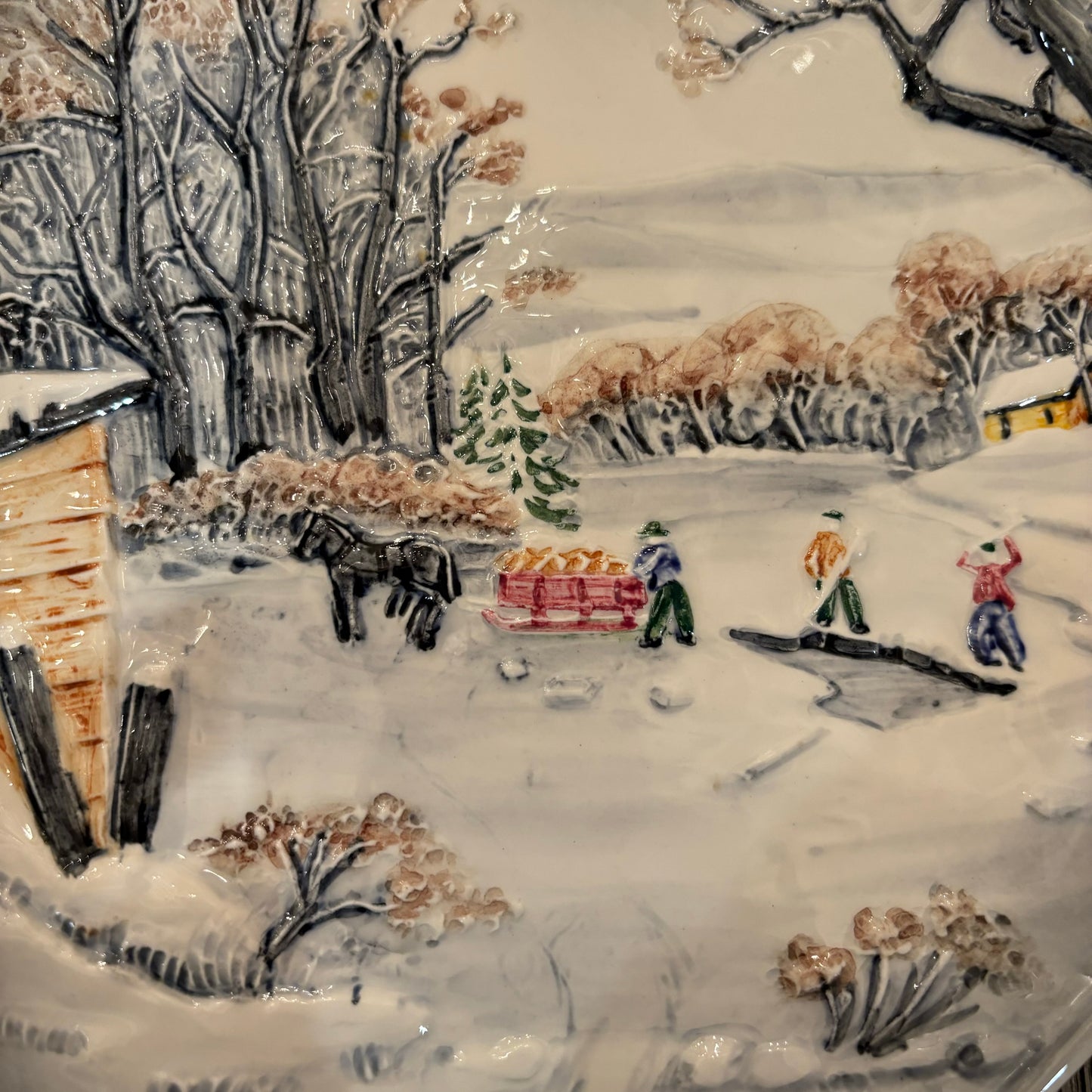 Ceramic Winter Scene Plate