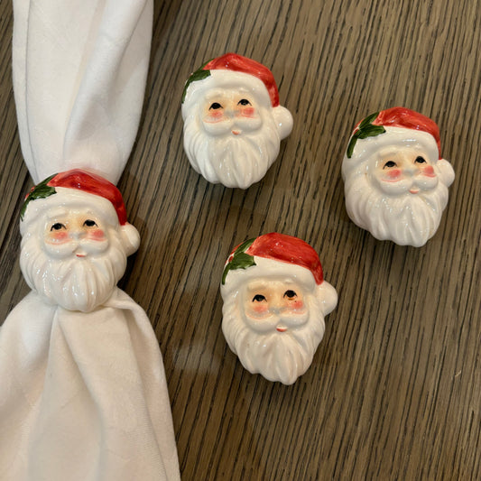 4 Santa Claus Napkin Rings