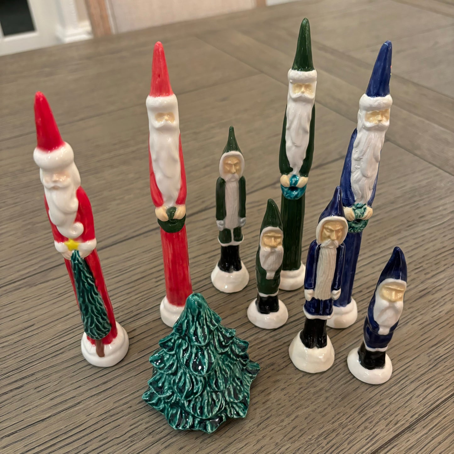 Ceramic "Pencil" Santas