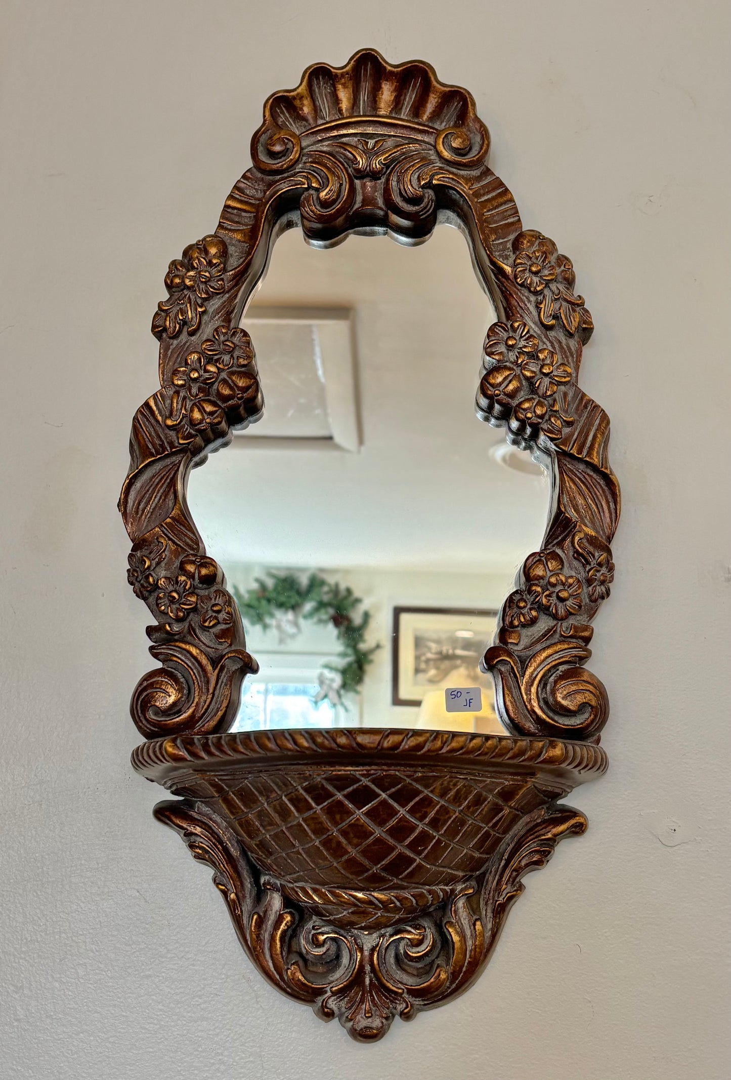 Ornate Mirror With Shelf