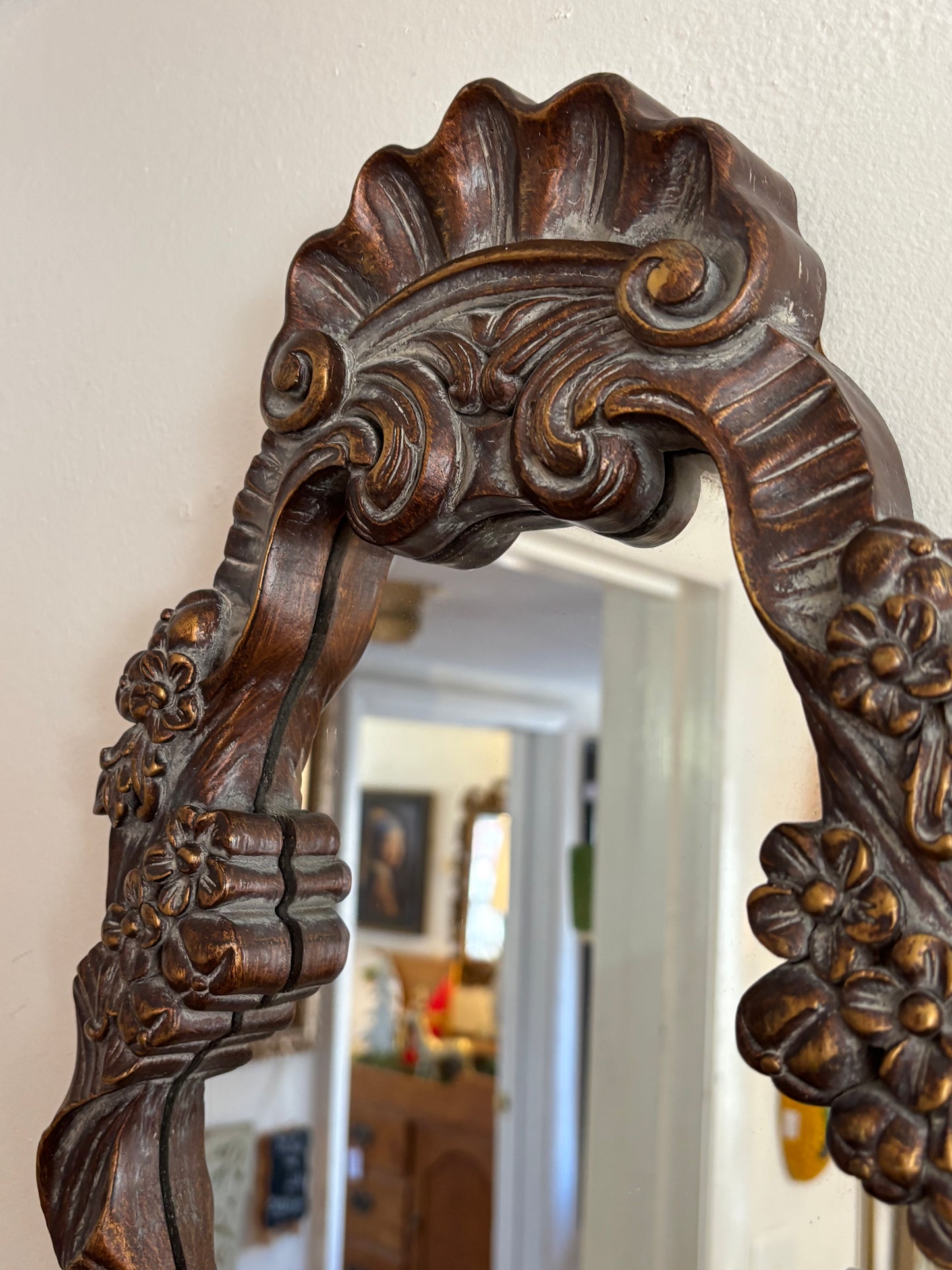 Ornate Mirror With Shelf