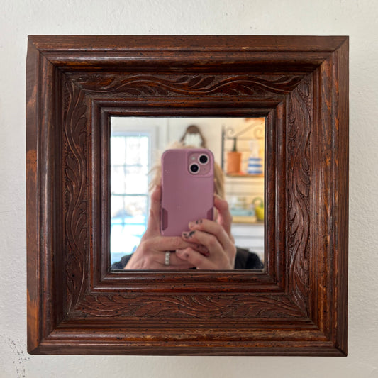 Carved Wooden Mirror