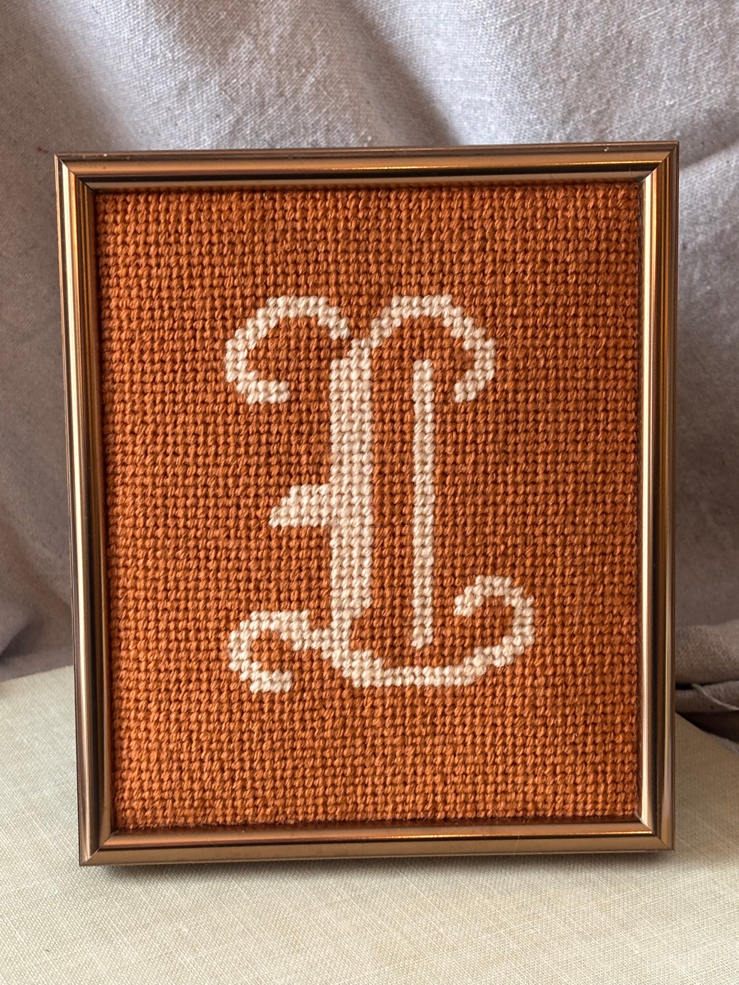 Framed Needlepoint Initial