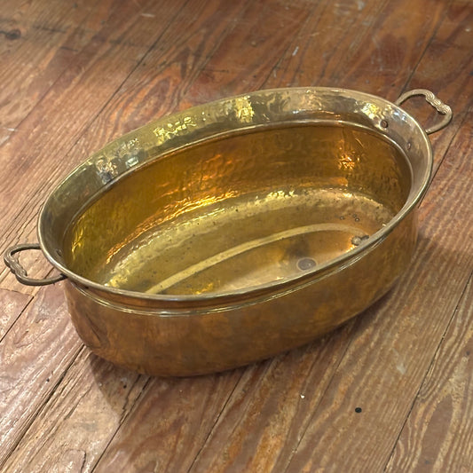 Large Oval Brass Container