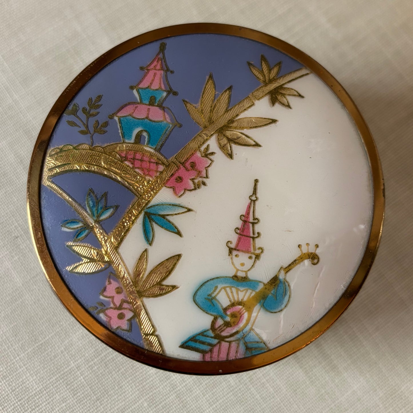 Chinoiserie Glass Powder Box