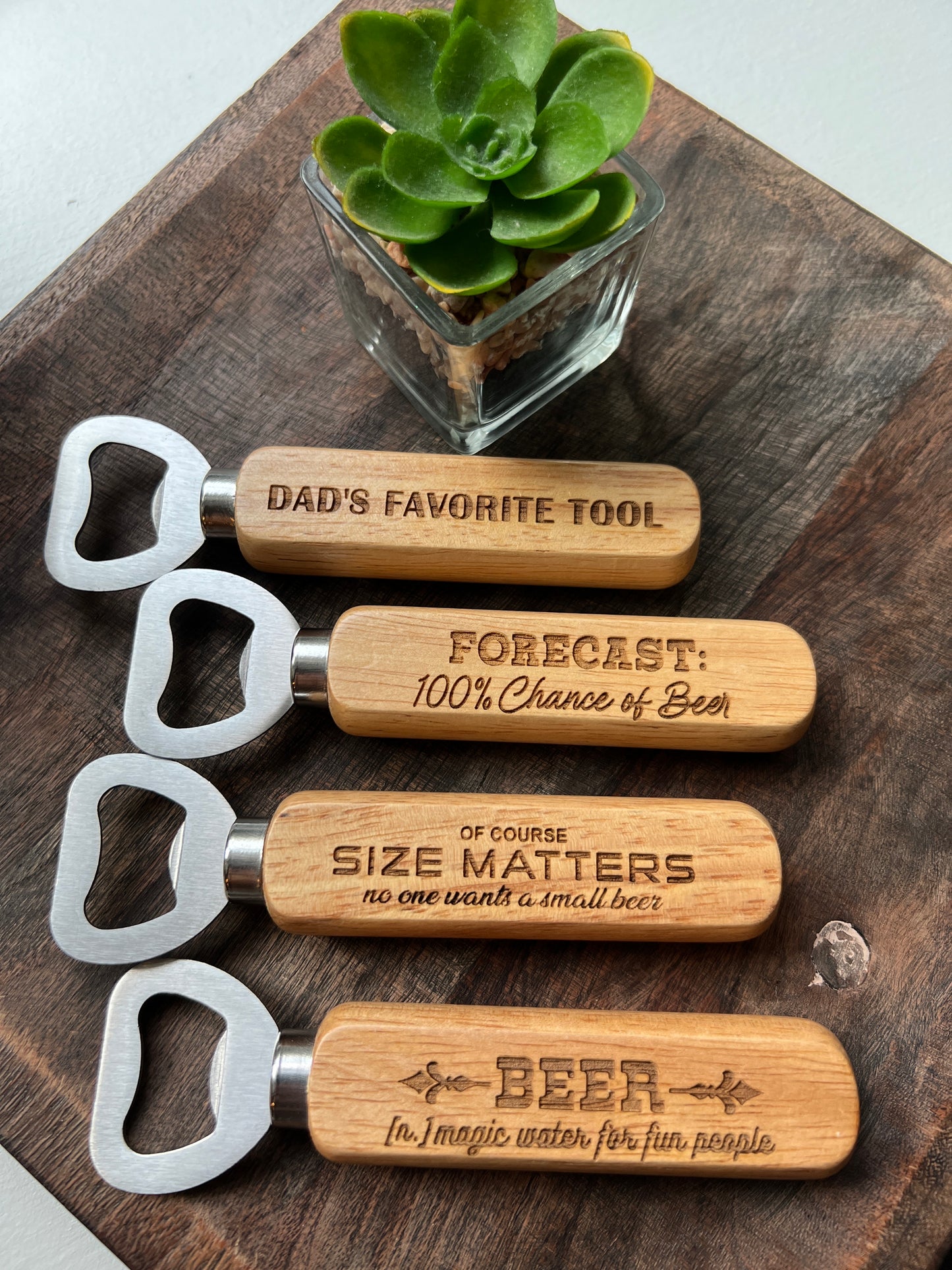 Engraved Wood Bottle Opener